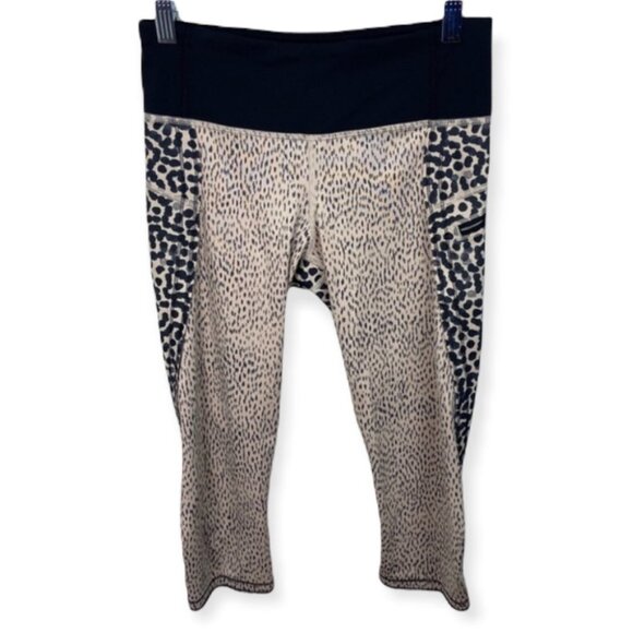 Lululemon Animal Print Run Speed Crop Leggings Size 4 Brown Luxtreme Breatheable - Picture 3 of 13
